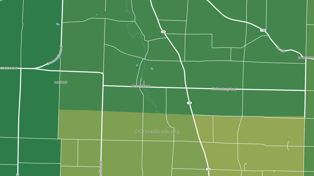 Dicksonburg, PA Map of Vandalism Rates