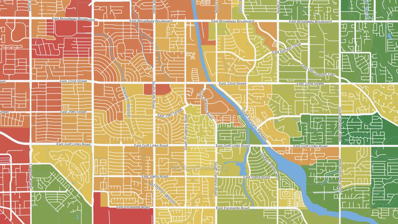 Dietz, Tucson, AZ Map of Vandalism Rates