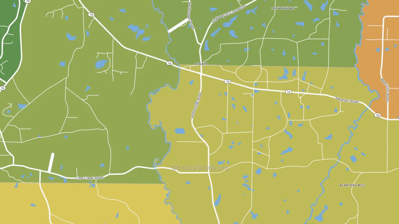 Digbey, GA Map of Vandalism Rates
