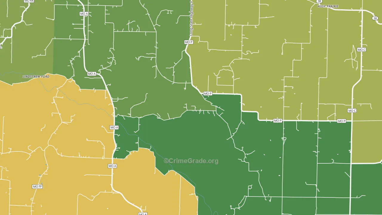 Diggins, MO Map of Vandalism Rates