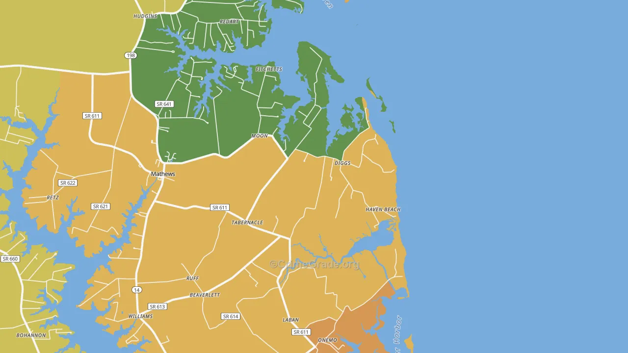 Diggs, VA Map of Vandalism Rates