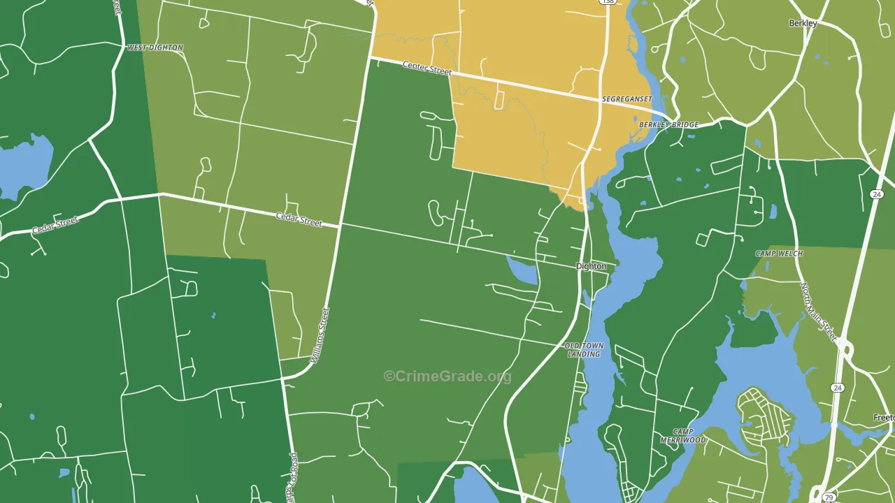 Dighton, MA Map of Vandalism Rates