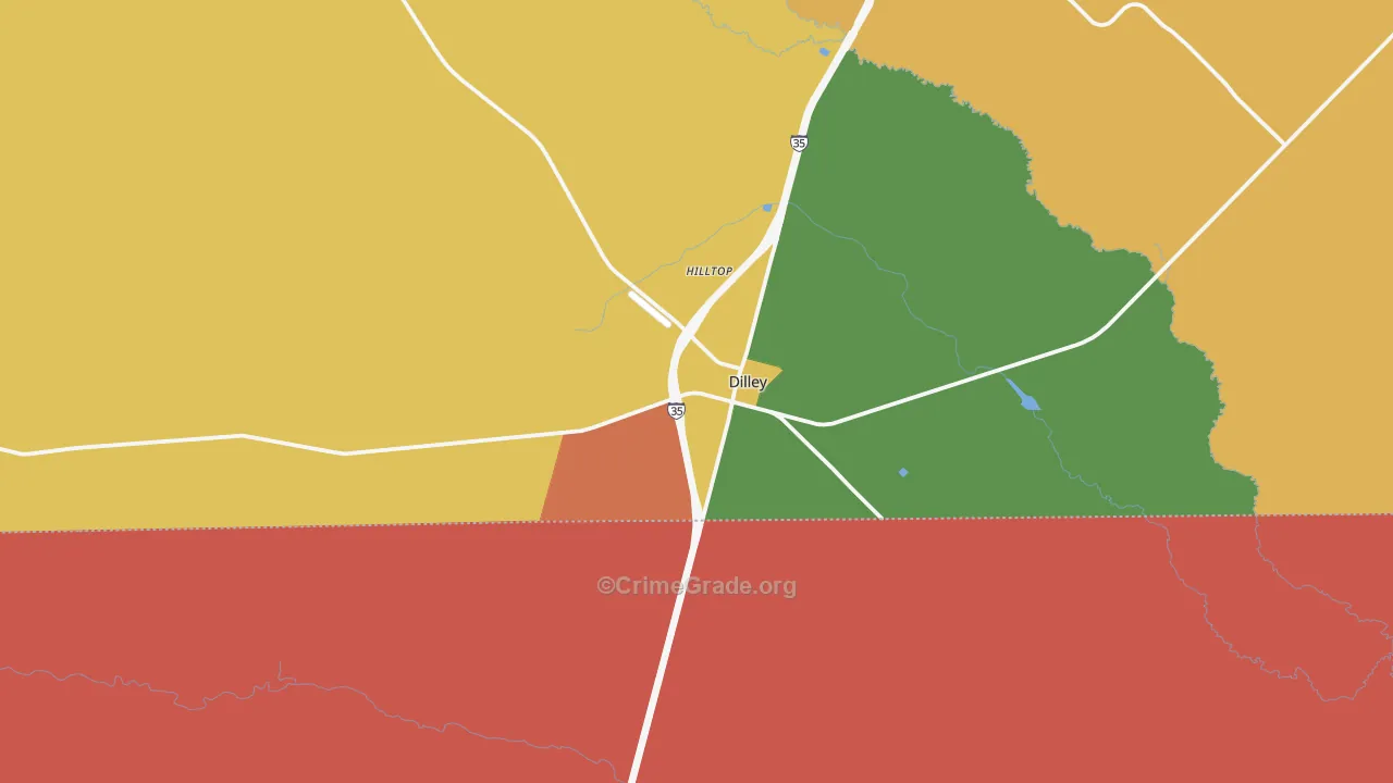 Dilley, TX Map of Vandalism Rates
