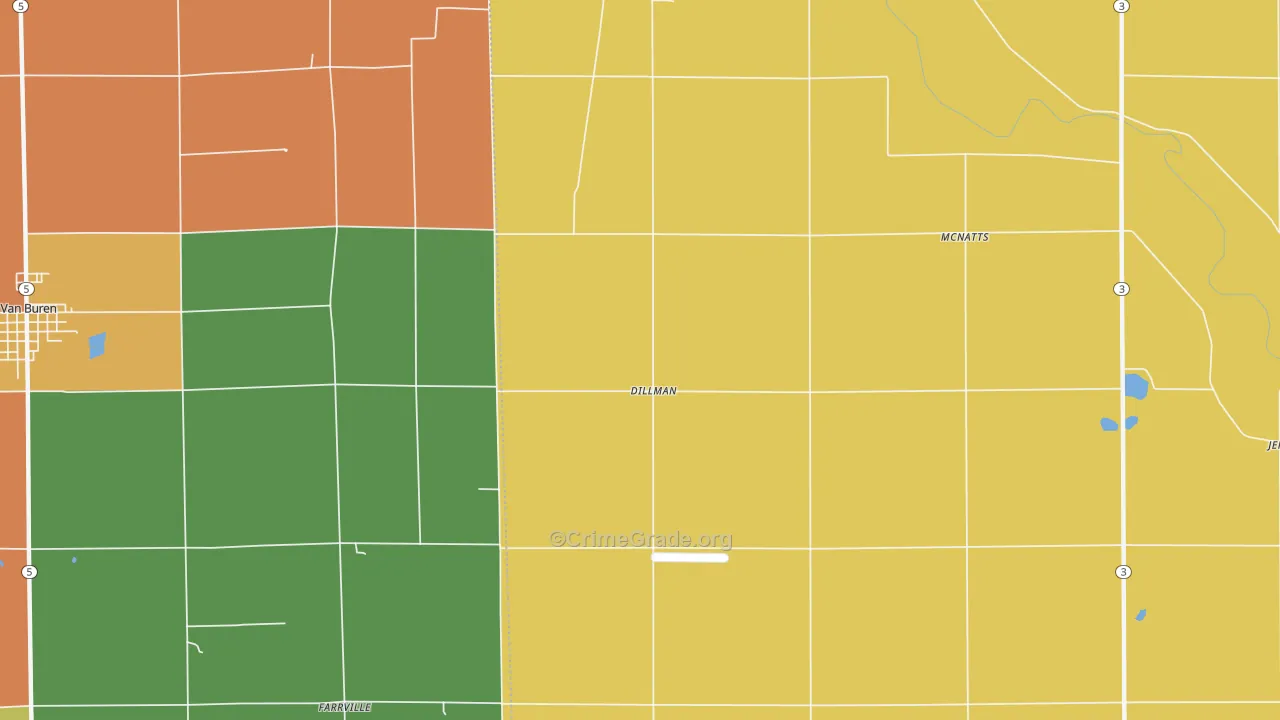Dillman, IN Map of Vandalism Rates