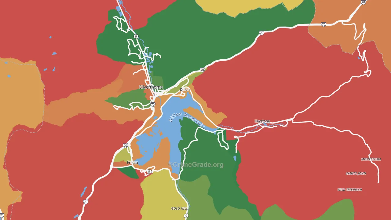 Dillon, CO Map of Vandalism Rates