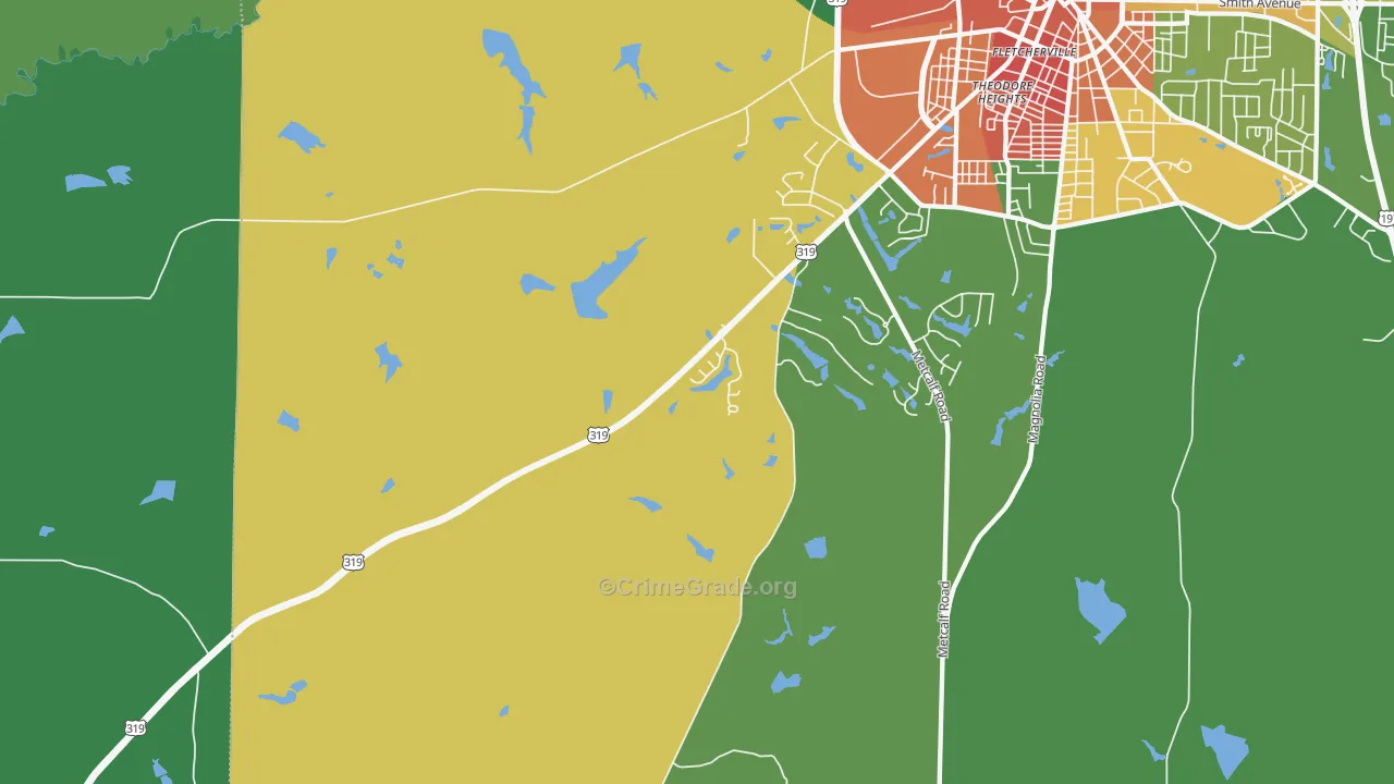 Dillon, GA Map of Vandalism Rates