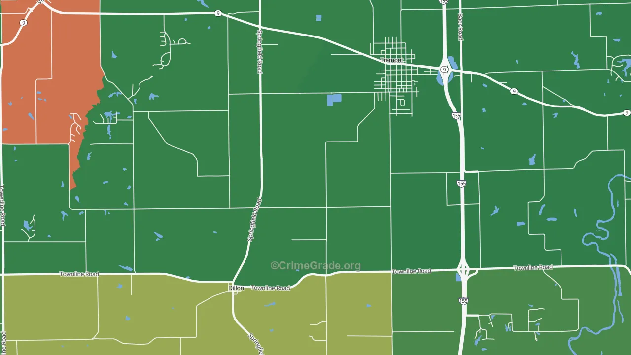 Dillon, IL Map of Vandalism Rates