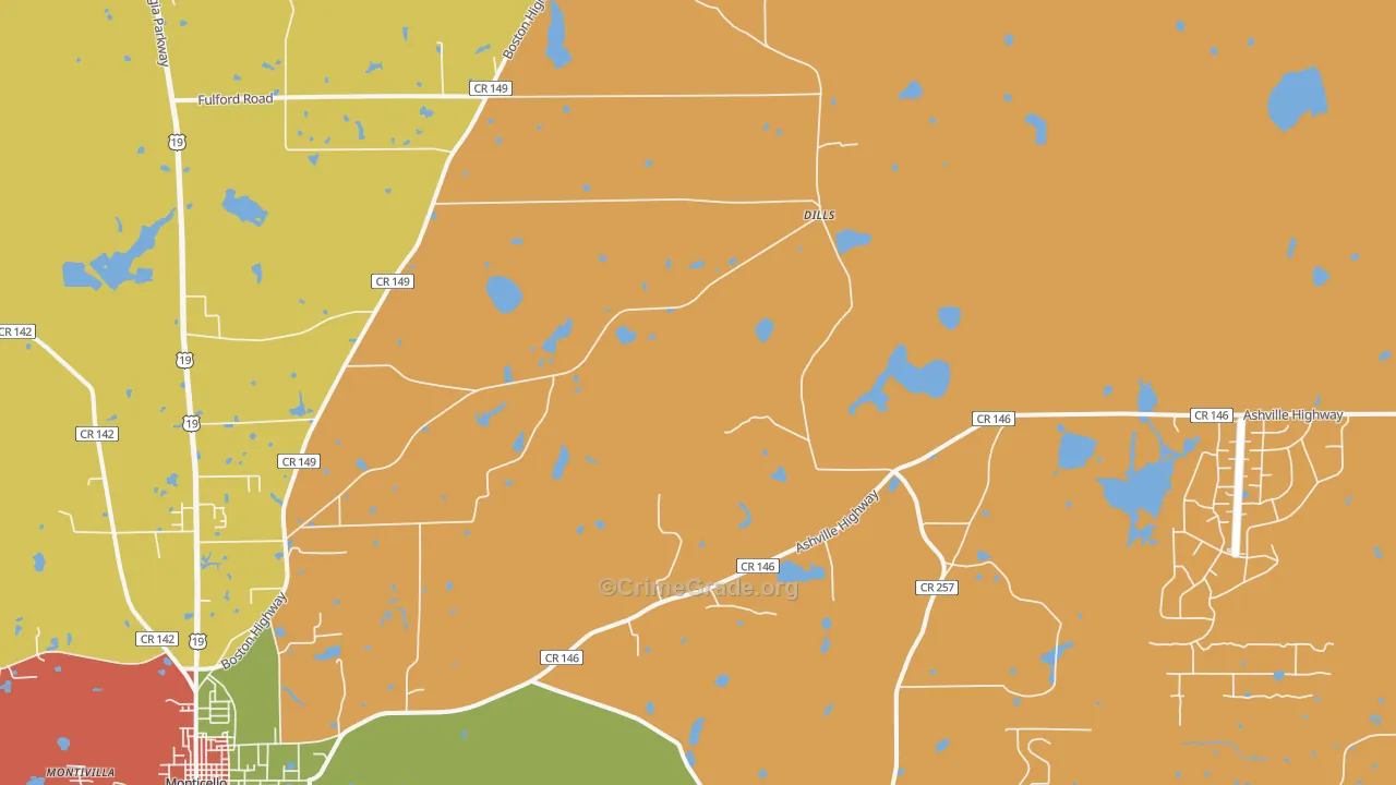 Dills, FL Map of Vandalism Rates