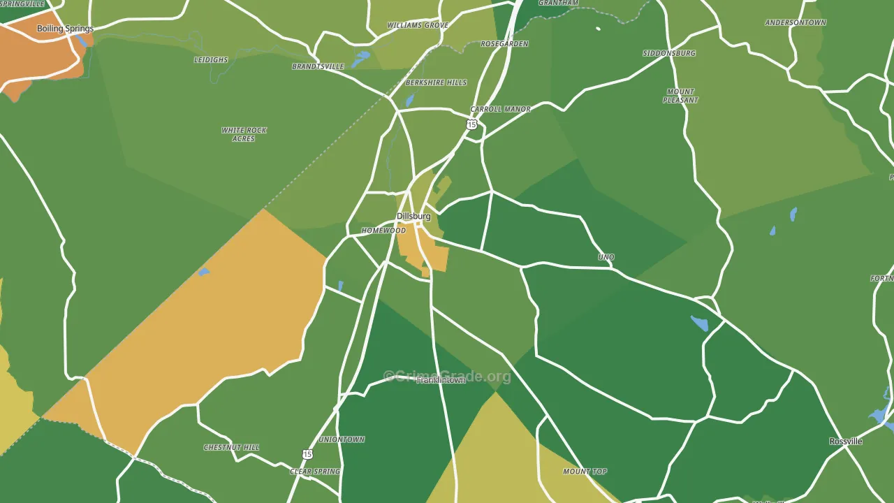 Dillsburg, PA Map of Vandalism Rates