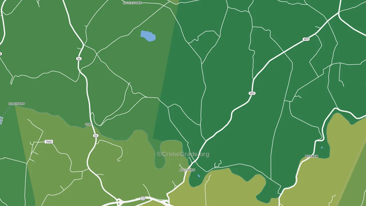 Dilltown, PA Map of Vandalism Rates