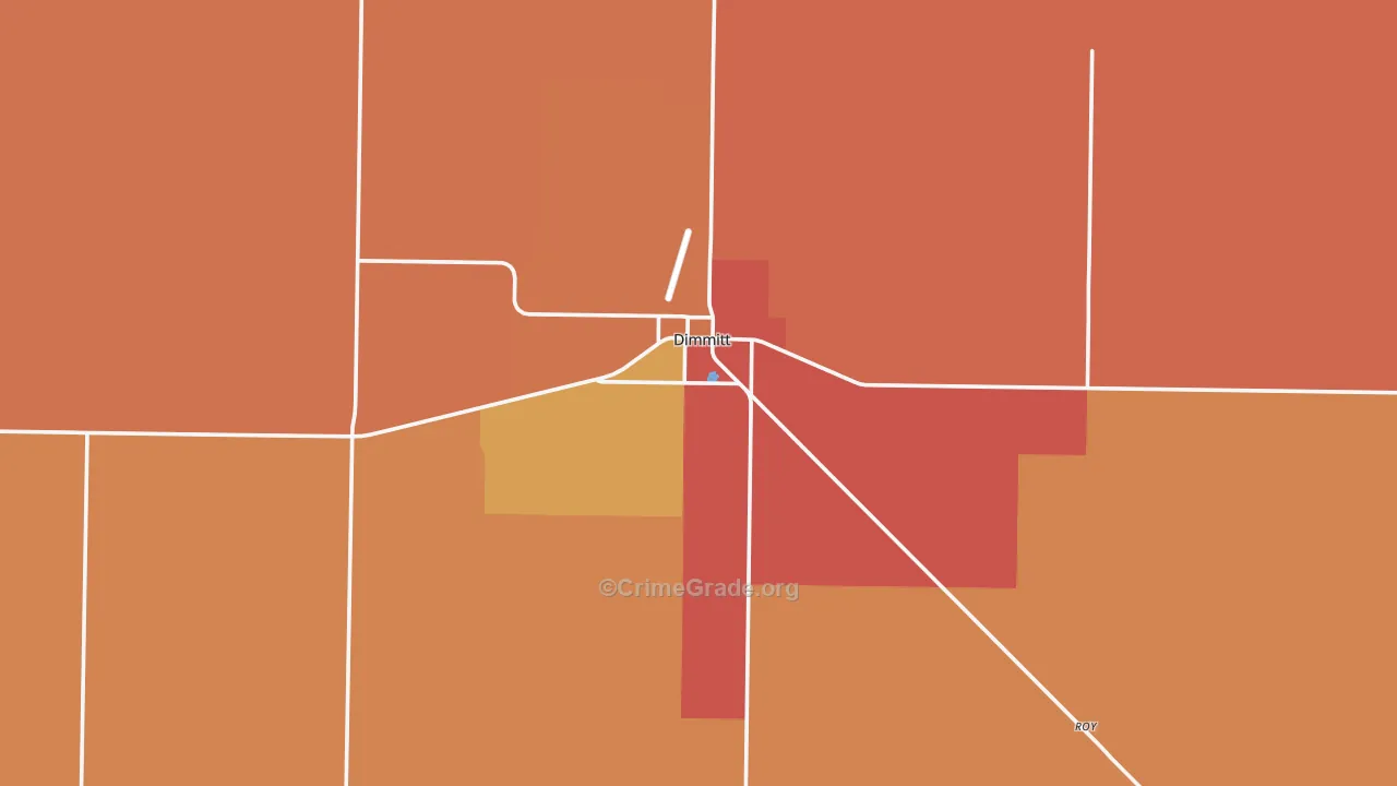 Dimmitt, TX Map of Vandalism Rates