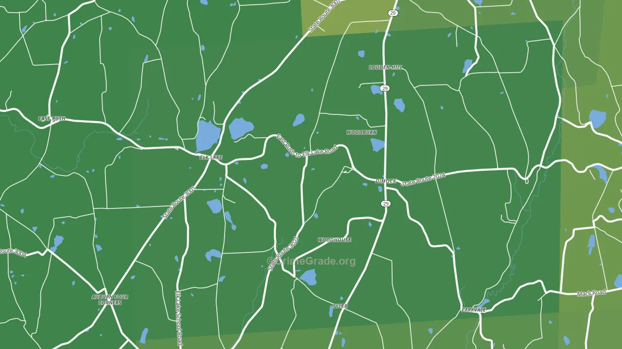 Dimock, PA Map of Vandalism Rates
