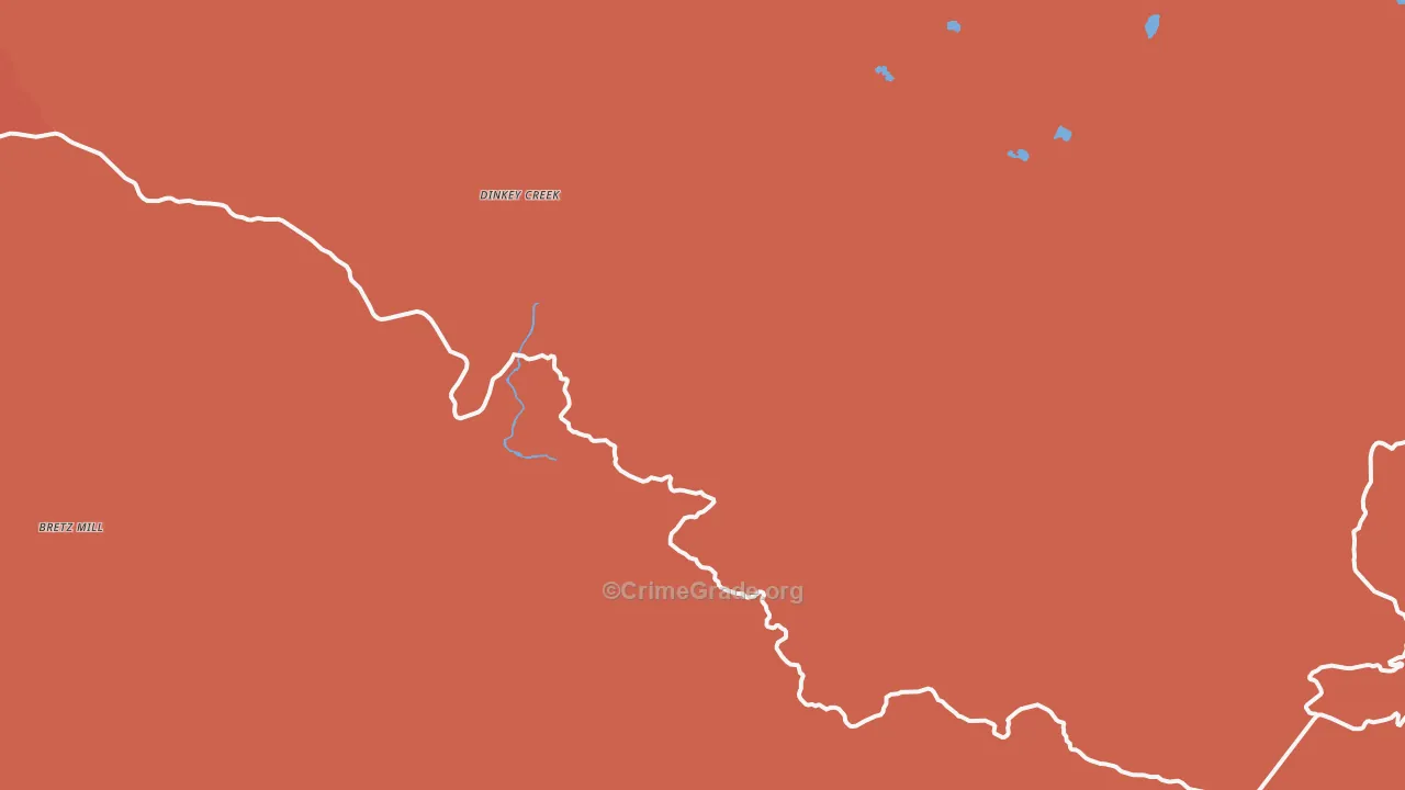 Dinkey Creek, CA Map of Vandalism Rates