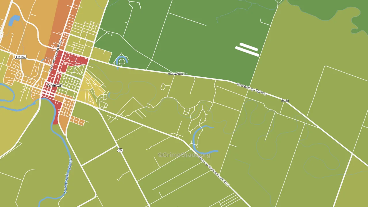 Dinsmore, TX Map of Vandalism Rates