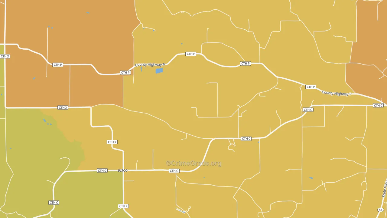 Disco, WI Map of Vandalism Rates