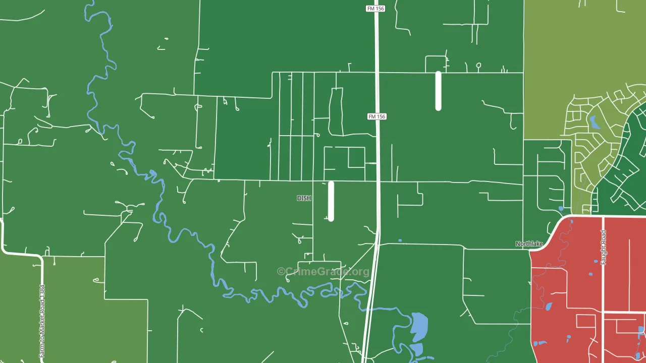 DISH, TX Map of Vandalism Rates
