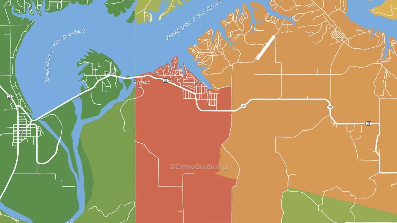 Disney, OK Map of Vandalism Rates