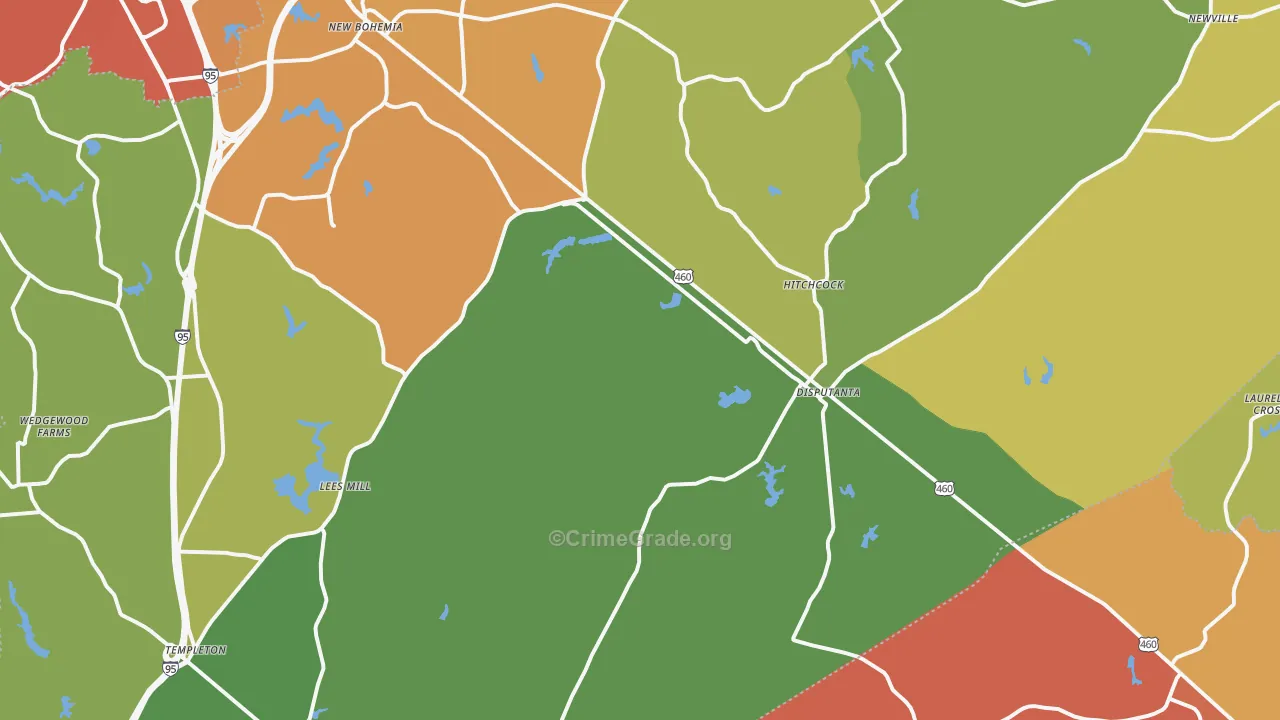 Disputanta, VA Map of Vandalism Rates