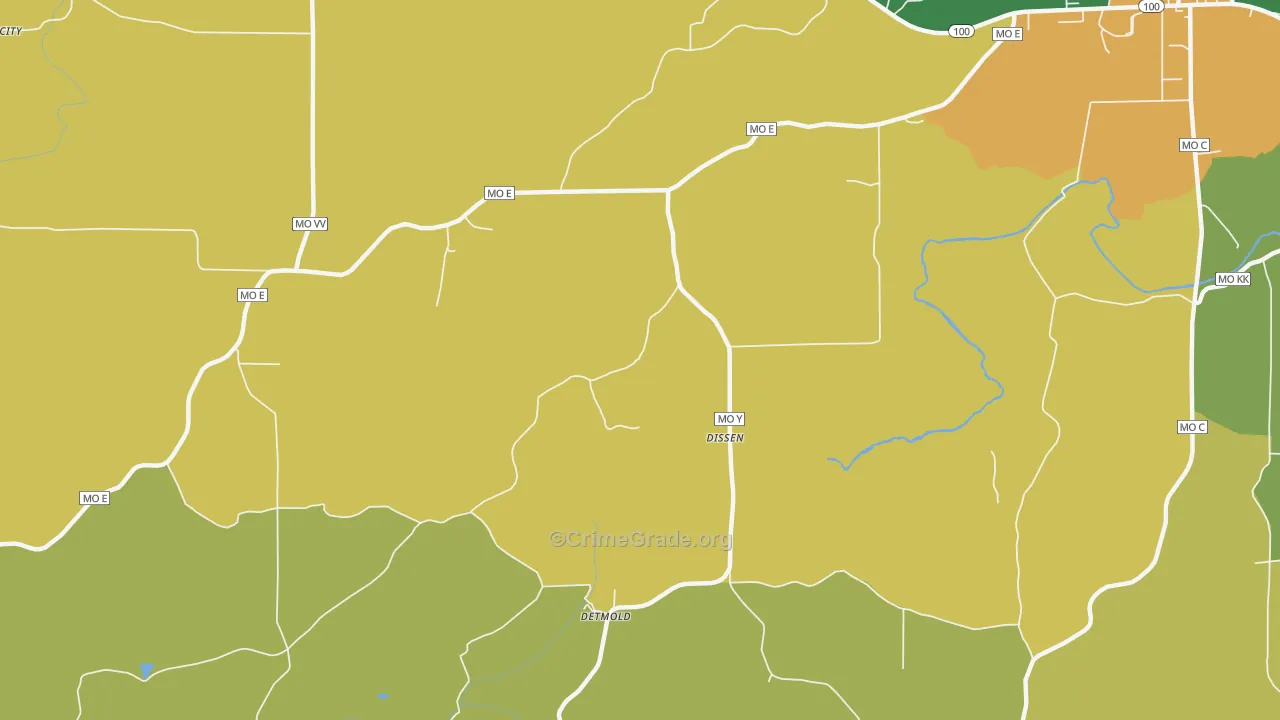 Dissen, MO Map of Vandalism Rates