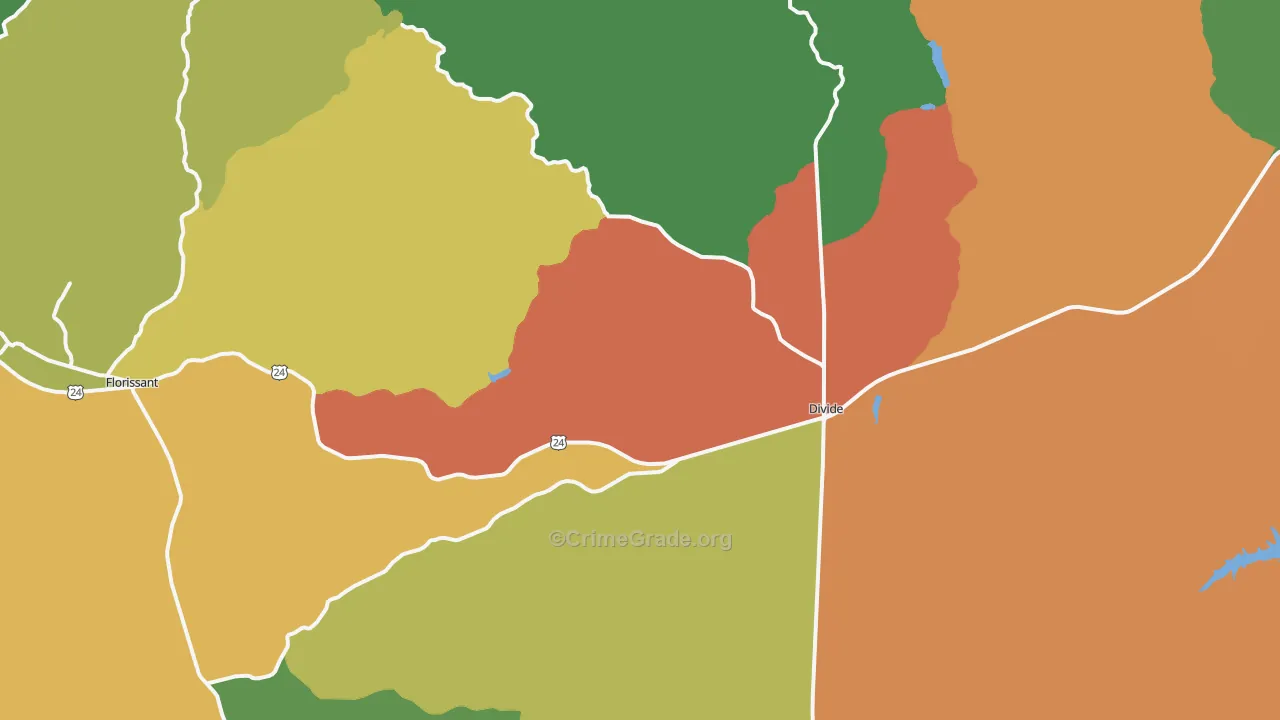 Divide, CO Map of Vandalism Rates