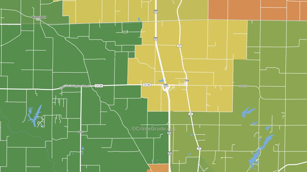 Dix, IL Map of Vandalism Rates