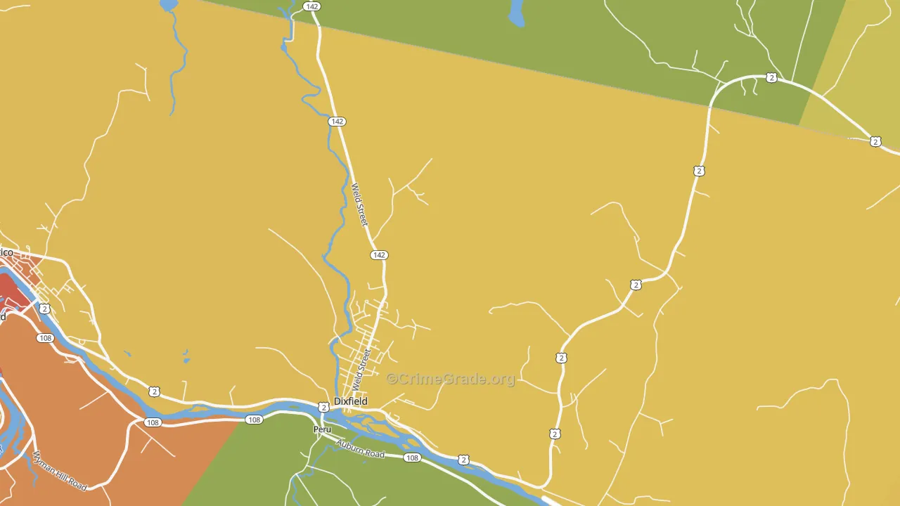 Dixfield, ME Map of Vandalism Rates
