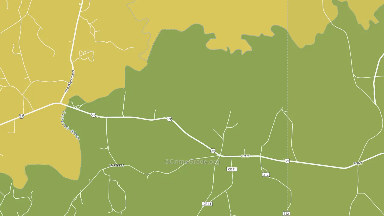Dixie, AL Map of Vandalism Rates