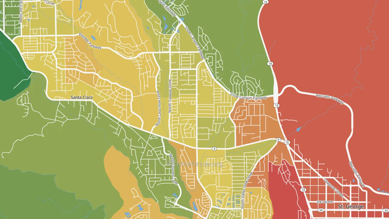 Dixie Downs, St. George, UT Map of Vandalism Rates
