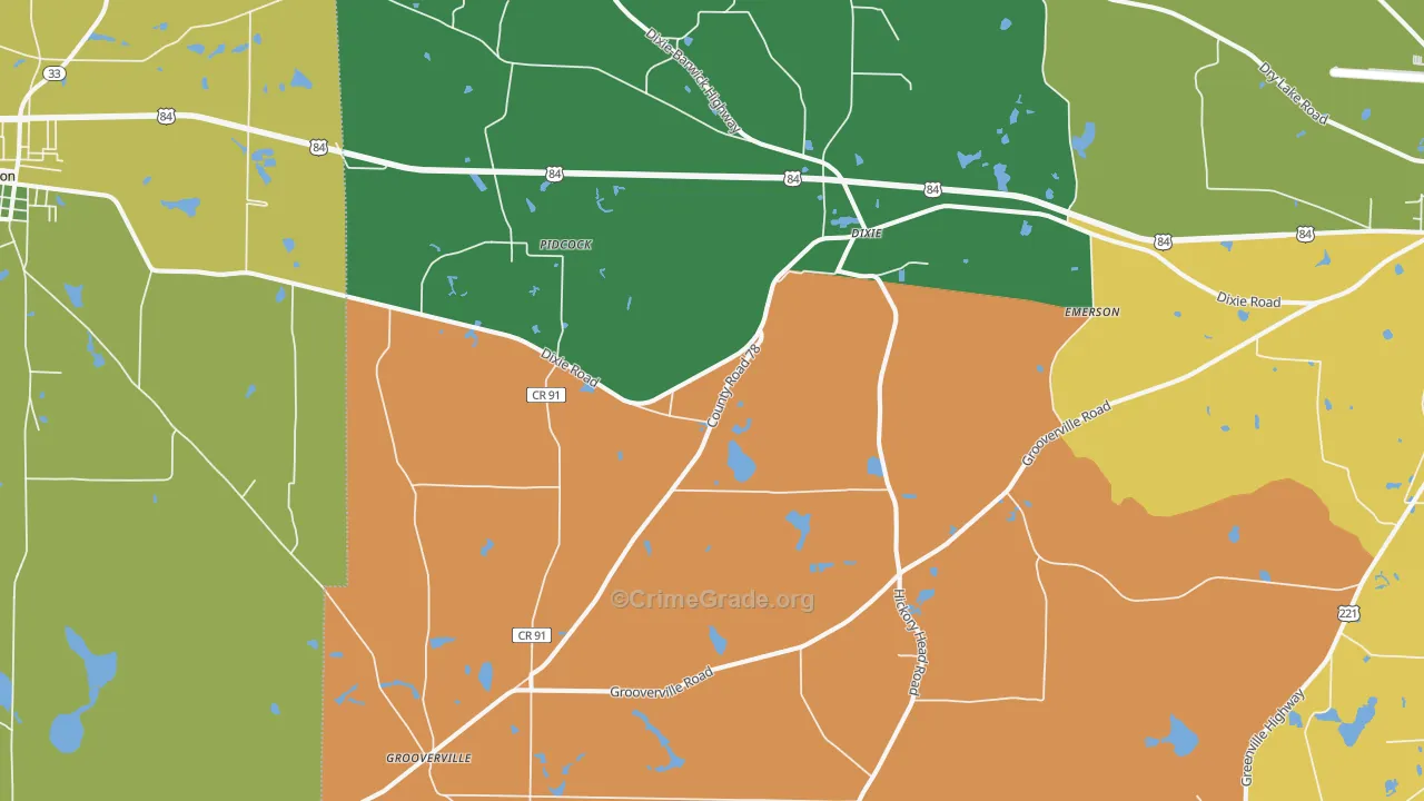 Dixie, GA Map of Vandalism Rates