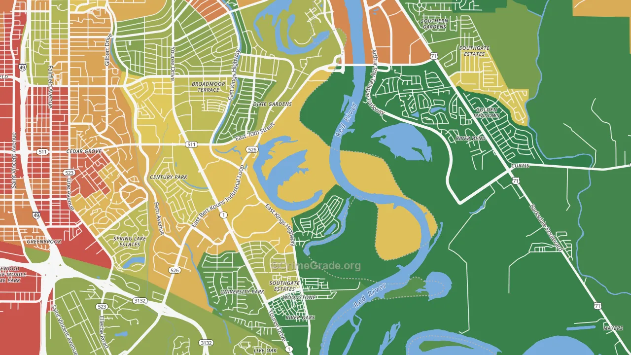 Dixie Gardens, LA Map of Vandalism Rates