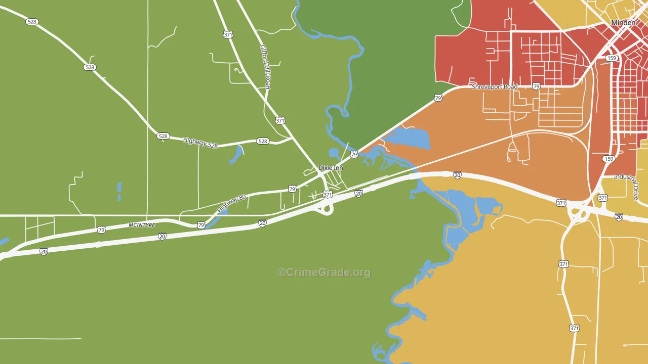 Dixie Inn, LA Map of Vandalism Rates