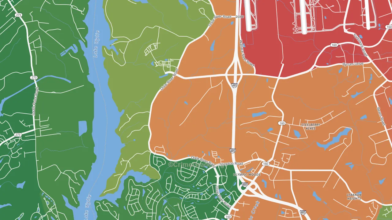 Dixie, NC Map of Vandalism Rates