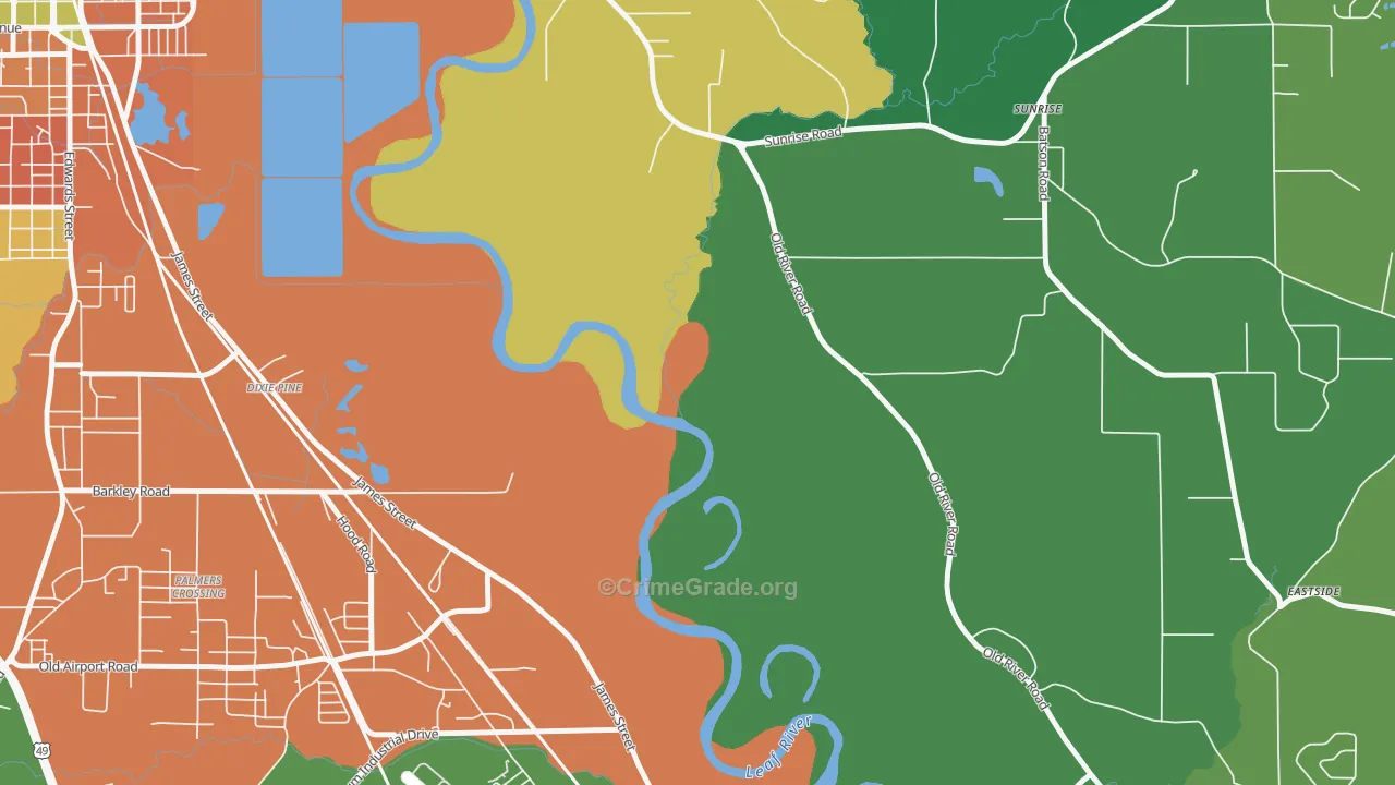 Dixie Pine, MS Map of Vandalism Rates