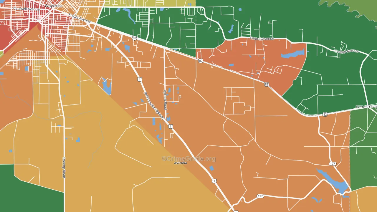 Dixie Union, GA Map of Vandalism Rates