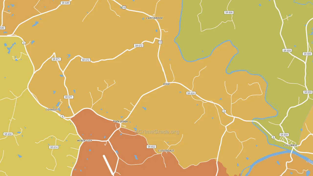 Dixie, VA Map of Vandalism Rates