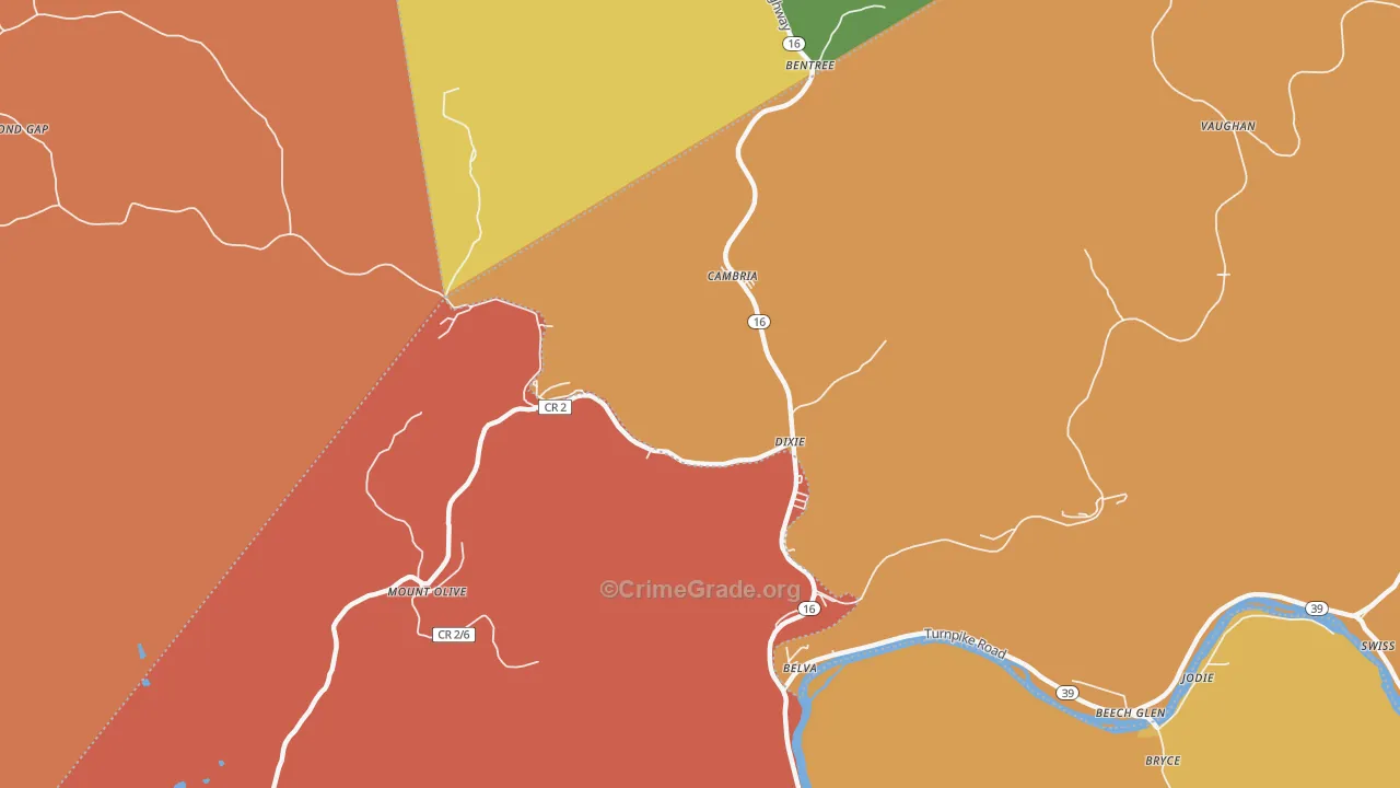 Dixie, WV Map of Vandalism Rates