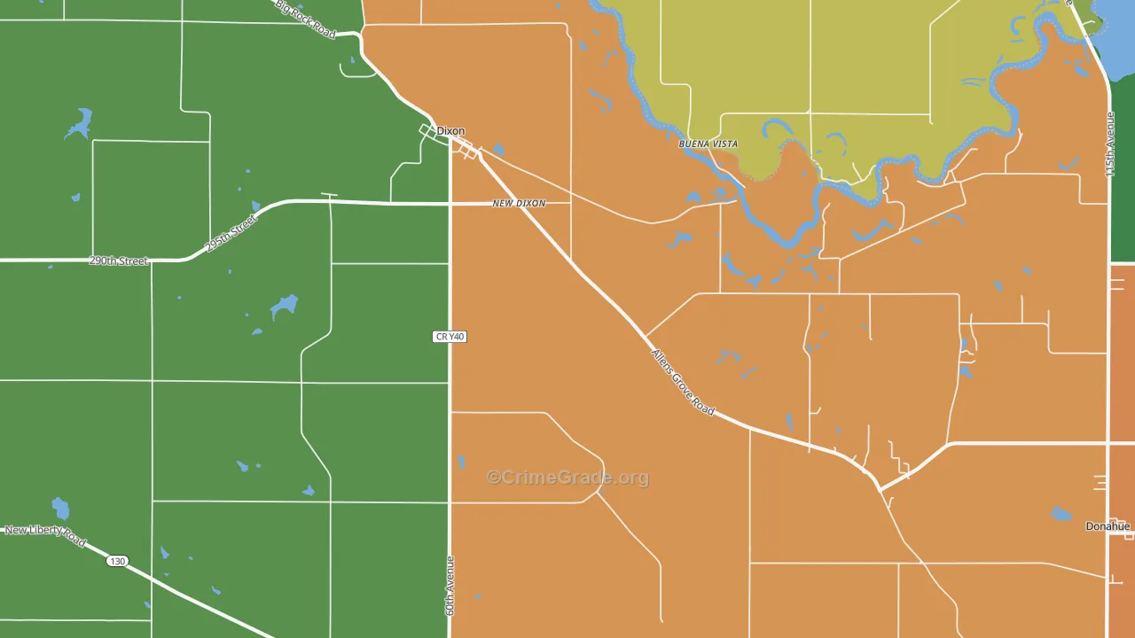 Dixon, IA Map of Vandalism Rates