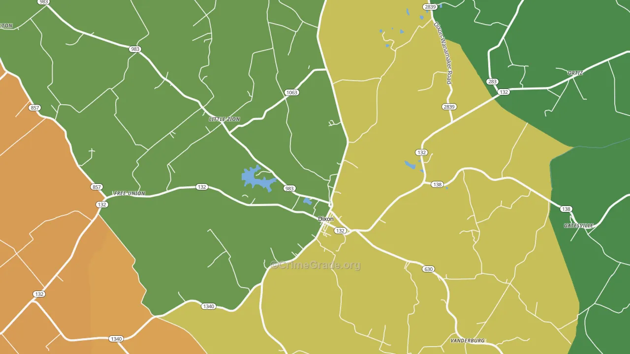 Dixon, KY Map of Vandalism Rates