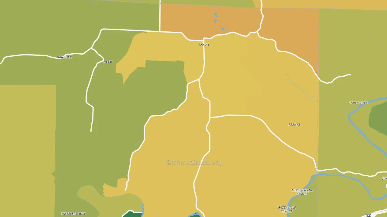 Dixon, MO Map of Vandalism Rates