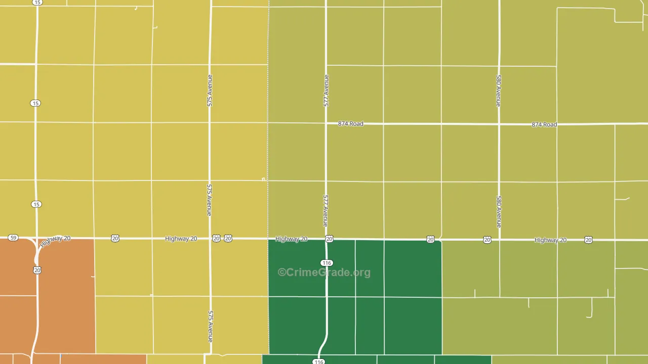 Dixon, NE Map of Vandalism Rates