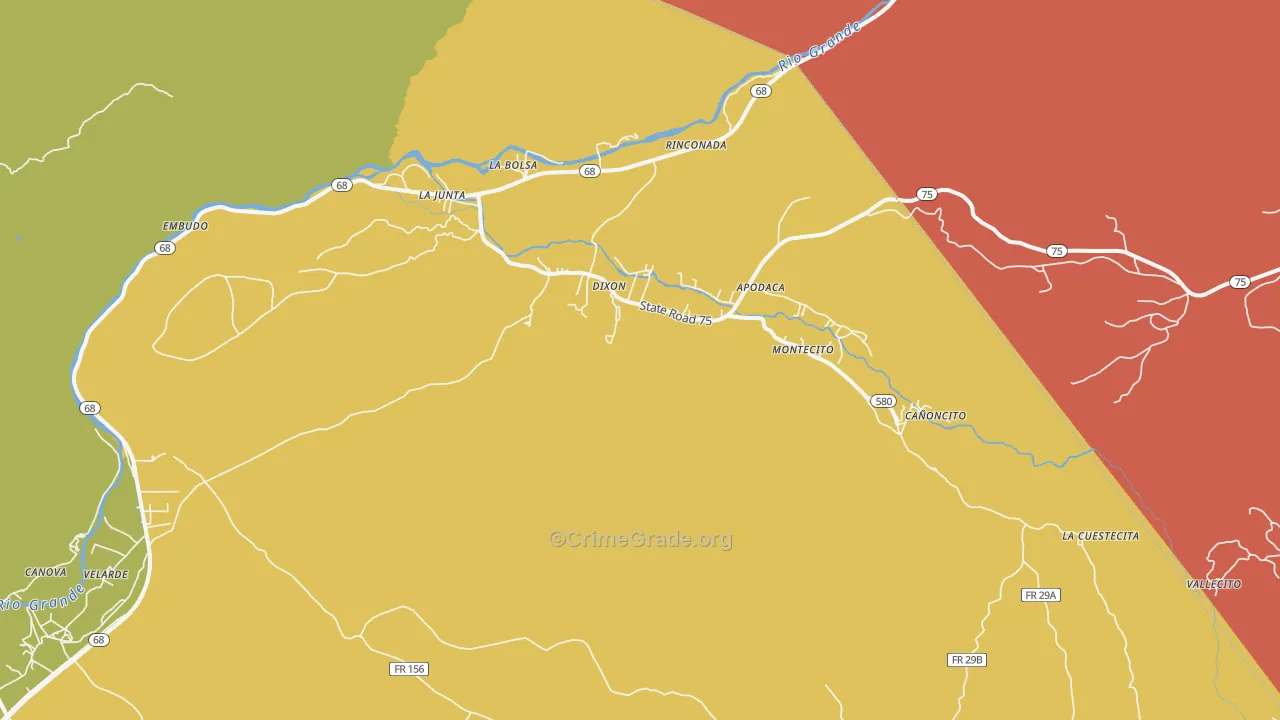 Dixon, NM Map of Vandalism Rates