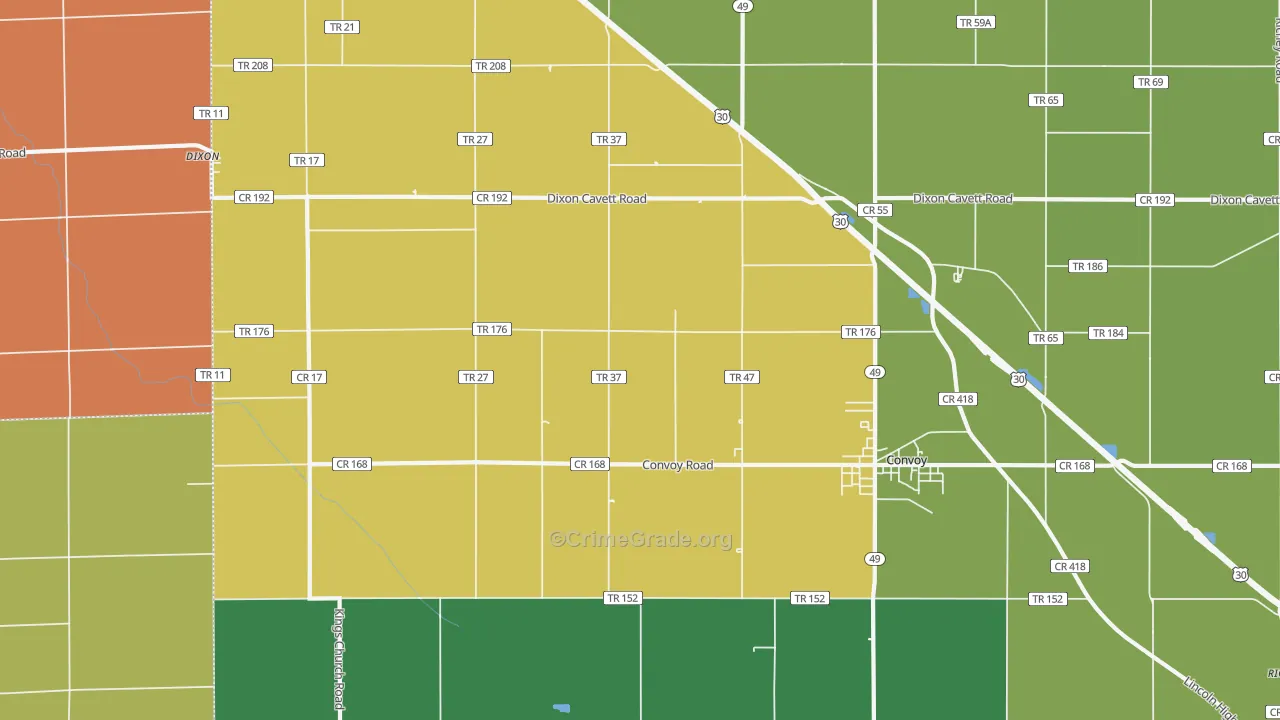 Dixon, OH Map of Vandalism Rates