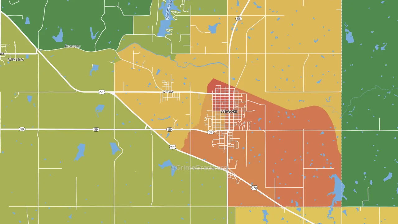 Dixon, OK Map of Vandalism Rates