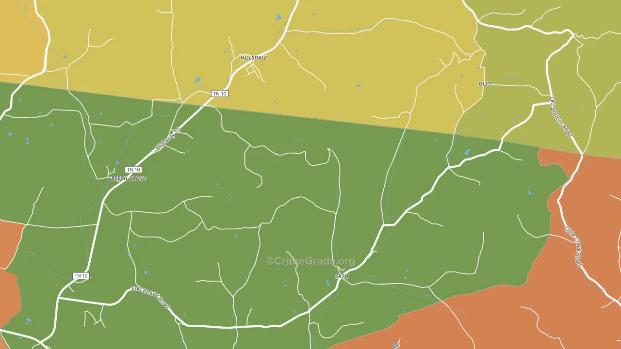 Dixon Springs, TN Map of Vandalism Rates