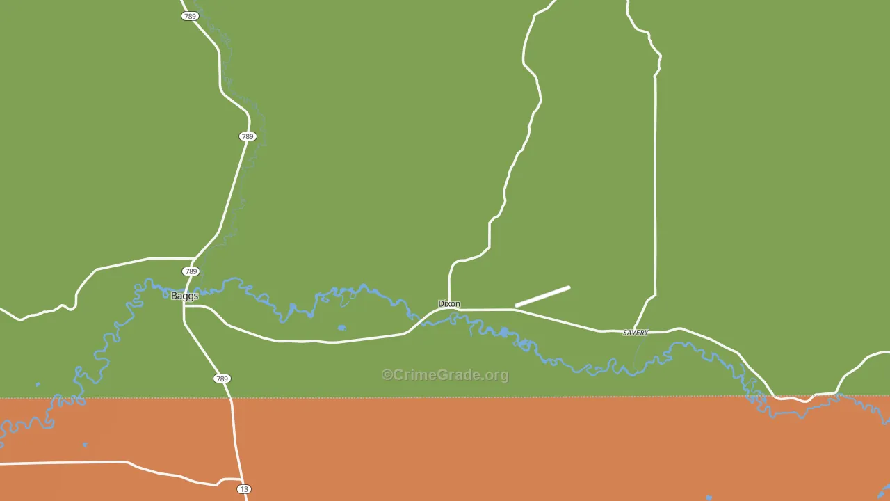 Dixon, WY Map of Vandalism Rates