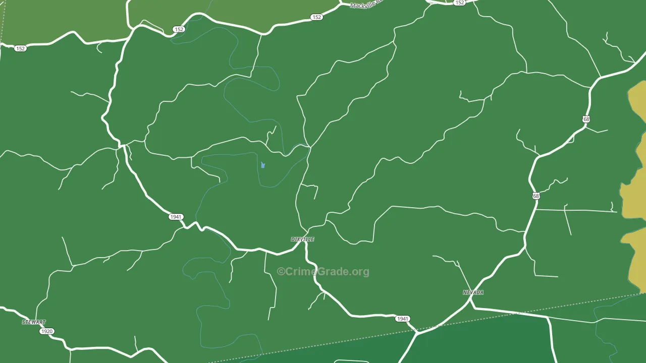 Dixville, KY Map of Vandalism Rates