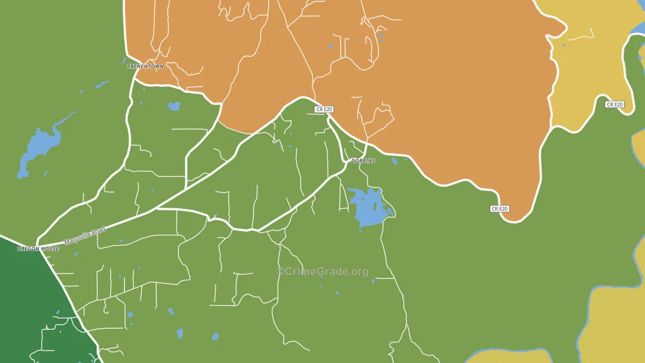 Dobbins, CA Map of Vandalism Rates