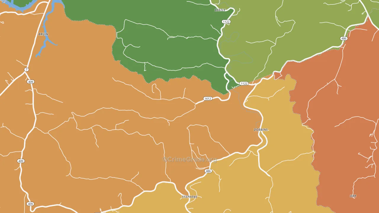 Dobbins, KY Map of Vandalism Rates