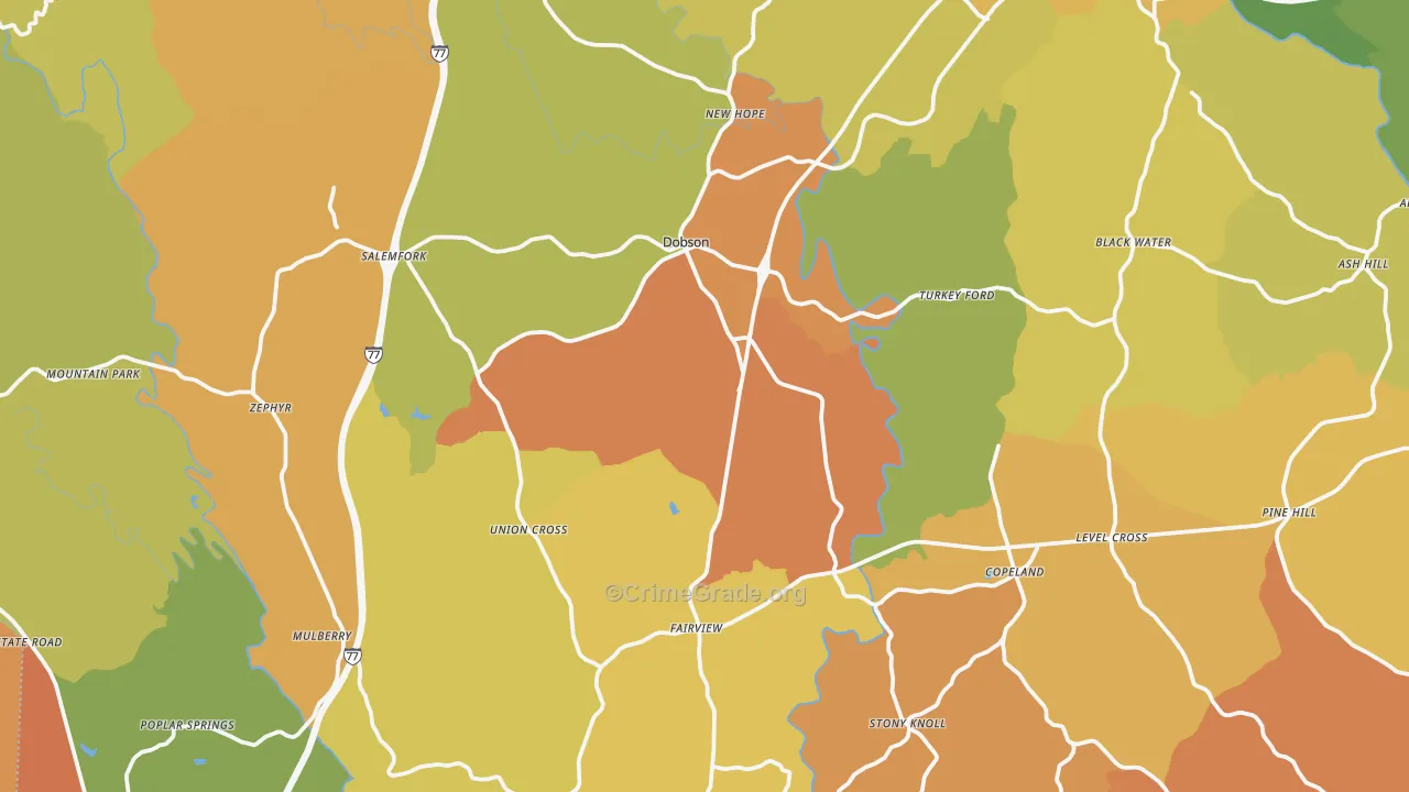 Dobson, NC Map of Vandalism Rates