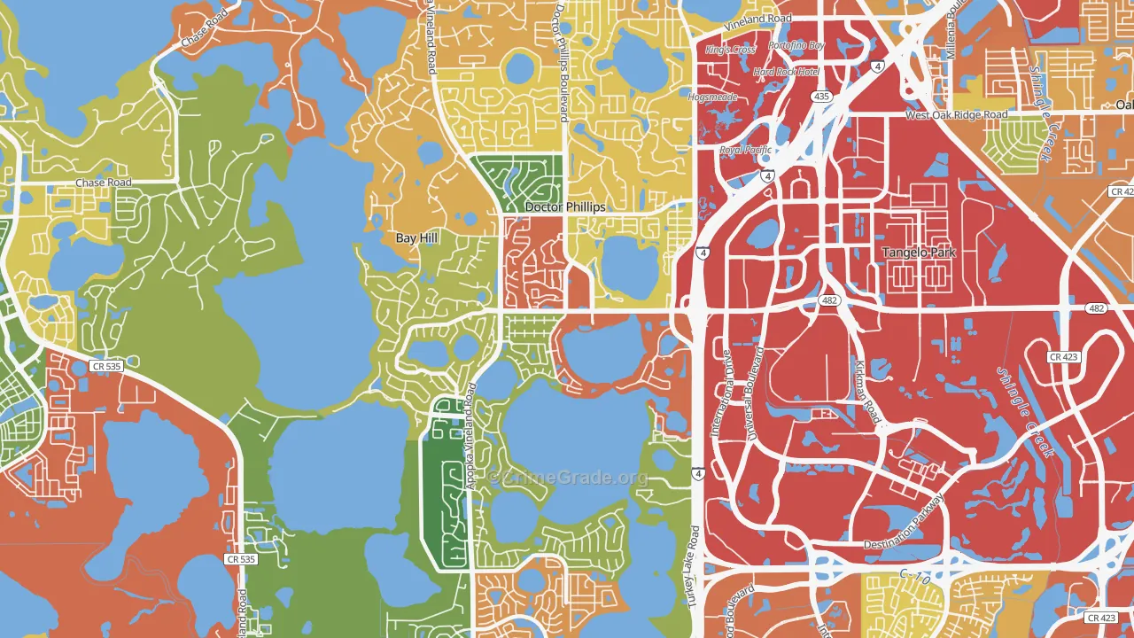 Doctor Phillips, FL Map of Vandalism Rates